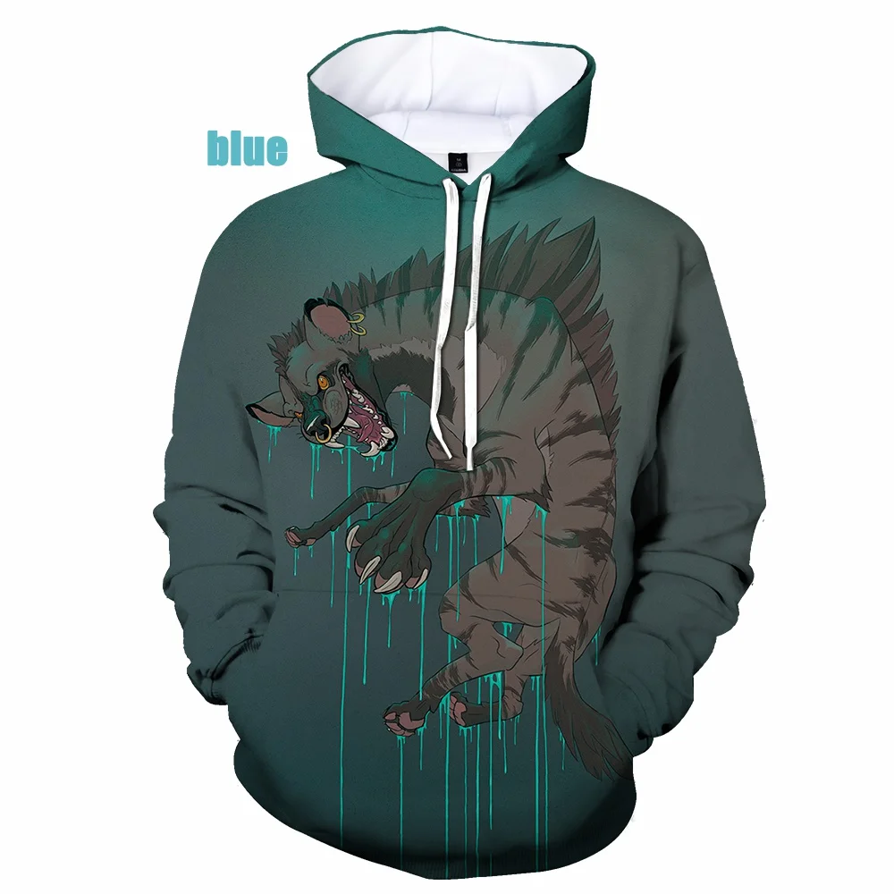 

2022 3D Hyena Print Casual Hoodie Streatwear Men and Women Funny Hyena Print Hoodie Size XS-5XL