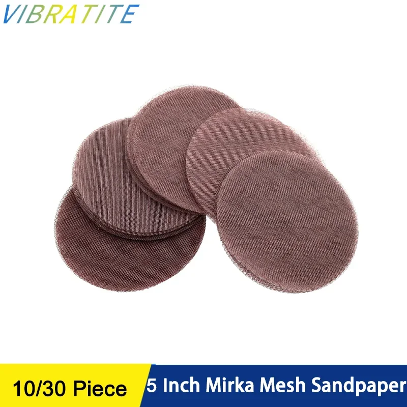 

10/30 шт. 5-дюймовый сетчатый шлифовальный диск Mirka Abranet, 128 мм, крючок и петля, без пыли, антиблокирующая сетка, наждачная бумага для авто, деревянного гипсокартона