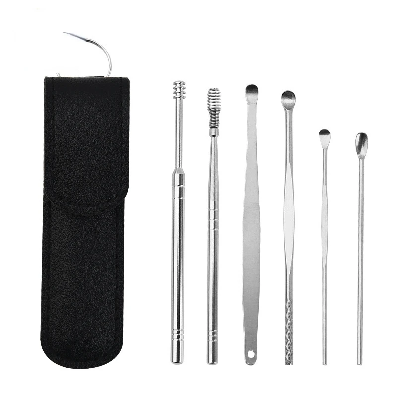 

6 шт. инструмент для удаления сережек, палочки для ушей, удалитель ушной серы, средство для чистки сережек, ложка для ухода за здоровьем