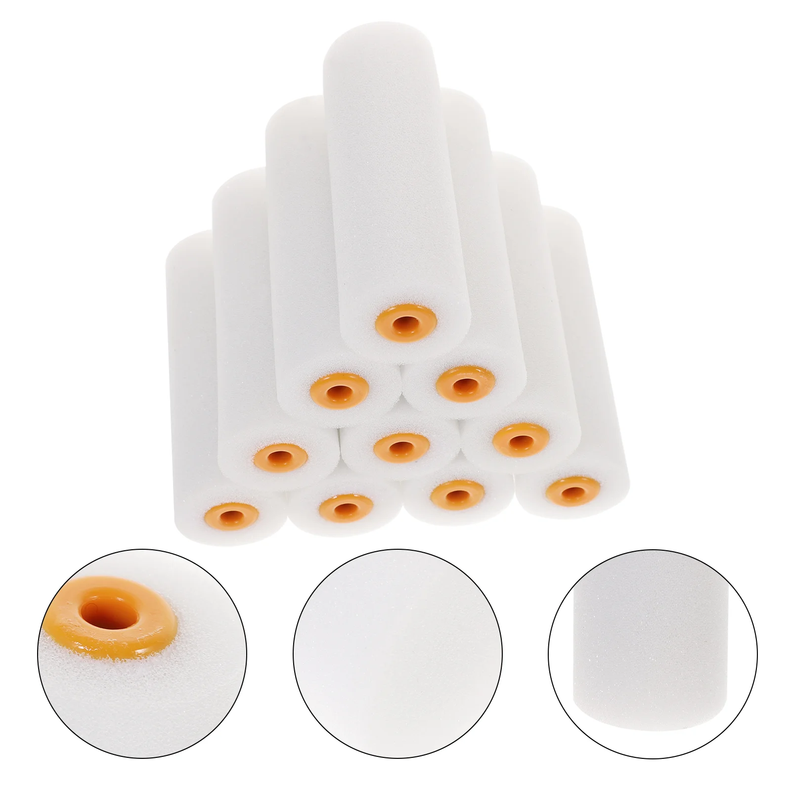 

10pcs Foams Rollers Replacement Foams Roller Covers for Painting Walls Cabinet(4 inch)