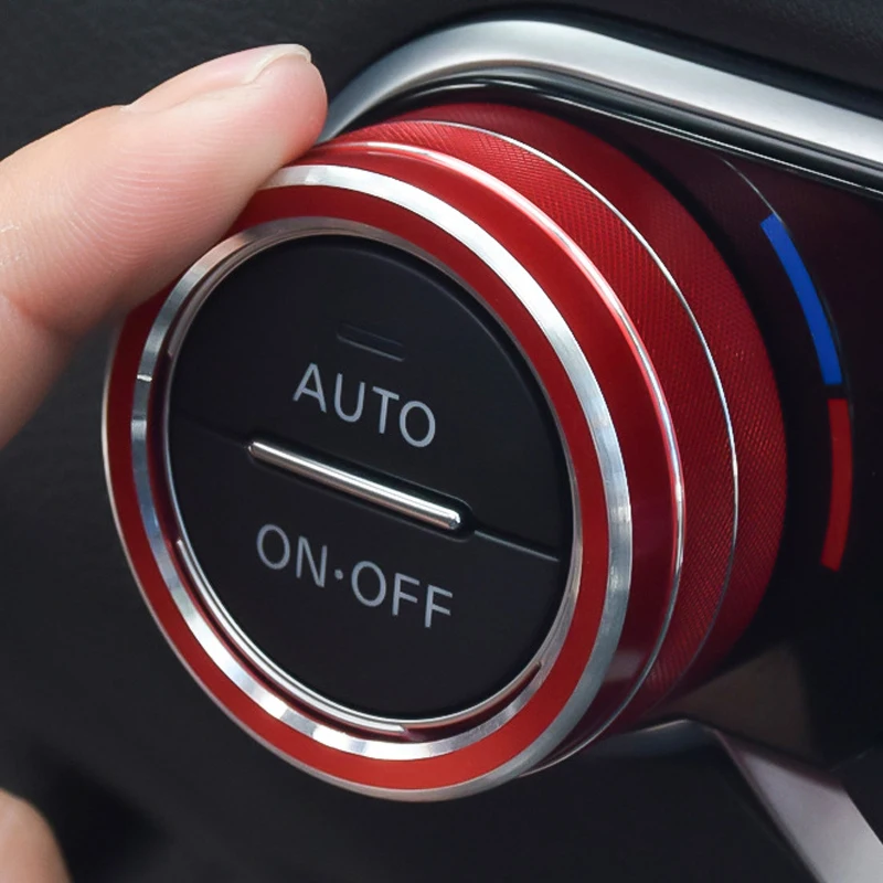 

4Pcs/Set Red Air Conditioning Switch Knob Cover Trim For Nissan Teana Altima 2019 2020 Aluminum Alloy Car Interior Accessories