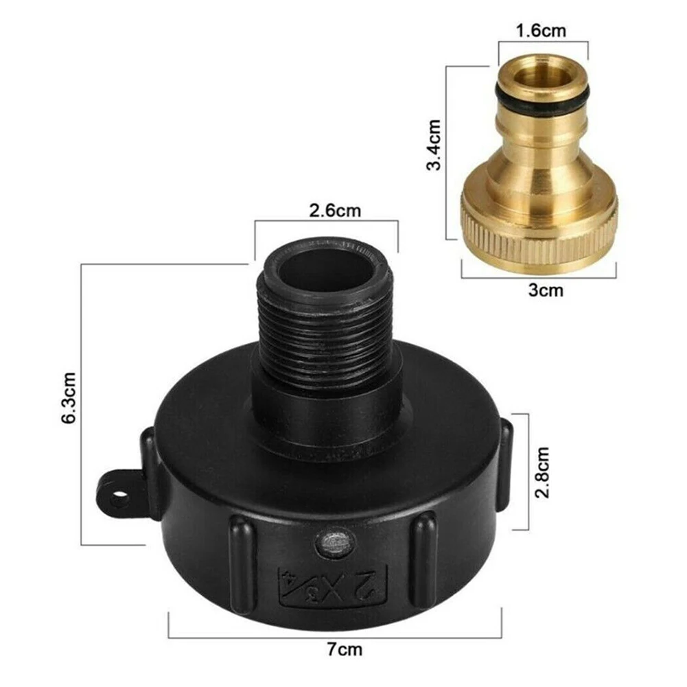 

IBC Adapter 3/4in Adapter Valve Fitting Faucet For 640L - 1000L Container Tank Thread S60X6 IBC Tank Tap Rainwater Connecter