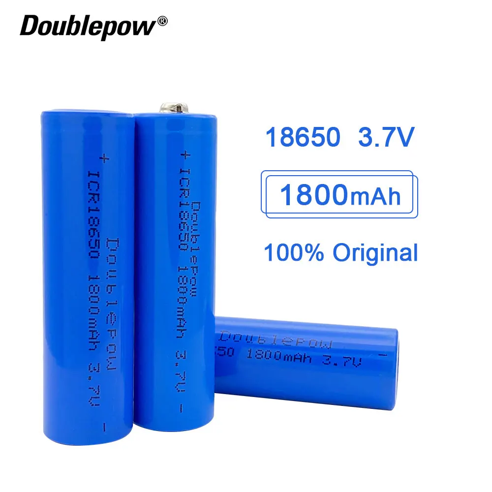 

NEW Doublepow 18650 battery 3.7V 1800mah 18650 lithium rechargeable battery for flashlight etc