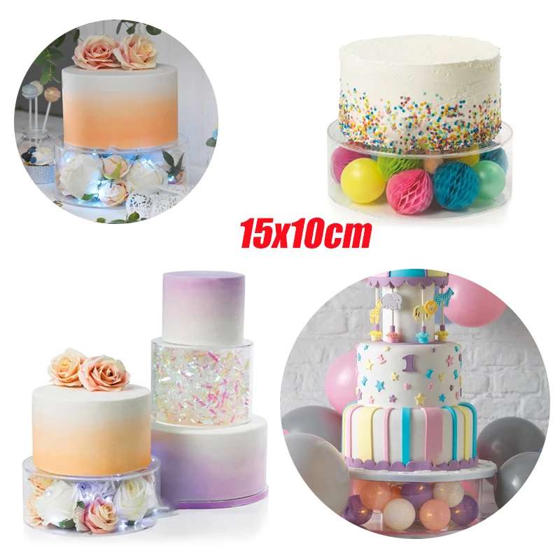 

Clear Acrylic Fillable Cake Stand Cake Tillers Decoration For Baking Tools