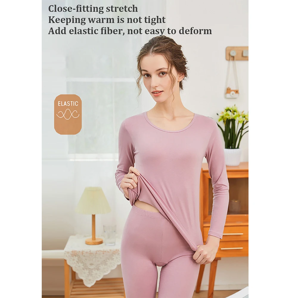 Soft Thin Thermal Underwear Pajama Sets For Women 100% Cotton Women's Pajamas Female Winter Close-fitting Sleepwear pijama mujer