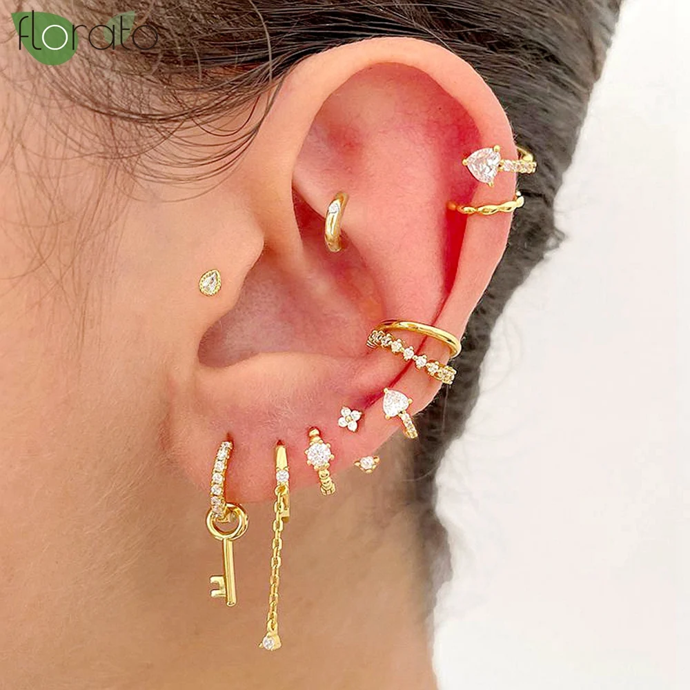 

925 Sterling Silver Needle Trend Long Wire Tassel Thread Chain Drop Earrings 11mm Small Hoop Earrings for Women Fashion Jewelry