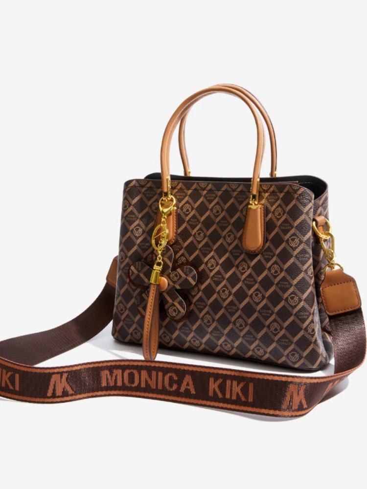 Newposs 2023 New Fashion Women Handbags Tassel PU Leather Totes Bag Top-handle Embroidery Bag Shoulder Bag Lady Simple Style