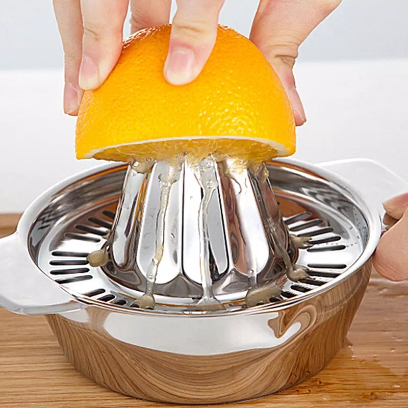 

Lemon Orange Manual Fruit Juicer 304 Stainless Steel Kitchen Accessories Tools Citrus 100% Raw Hand Pressed Juice Maker