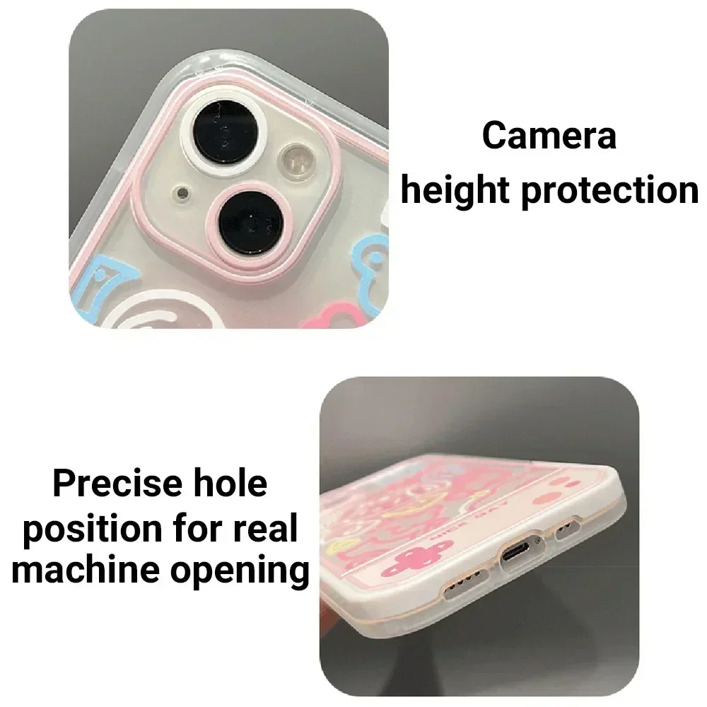 Phone Case For iPhone 14 Pro Max 11 13 12 Xs X Xr 7 8 Plus Se 2022 2020 Cover Colorful Cartoon Flower Wit Invisible Stand Holder