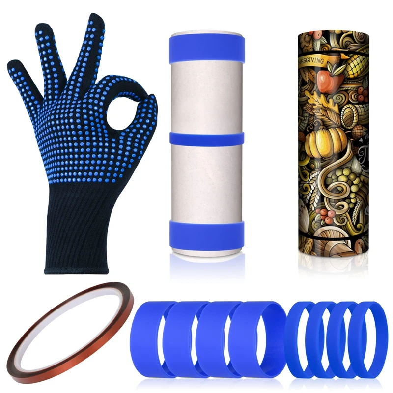 

12Pcs Silicone Bands For Sublimation Tumblers,Rubber Rings Kit For DIY Skinny Straight Cups Wrapping Art Craft Bottle
