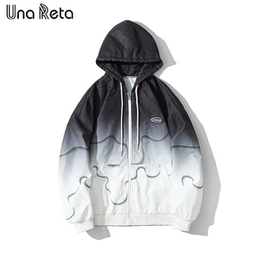 Мужская куртка с капюшоном Una Reta, модная повседневная куртка в стиле хип-хоп с градиентным принтом, уличная куртка для пары