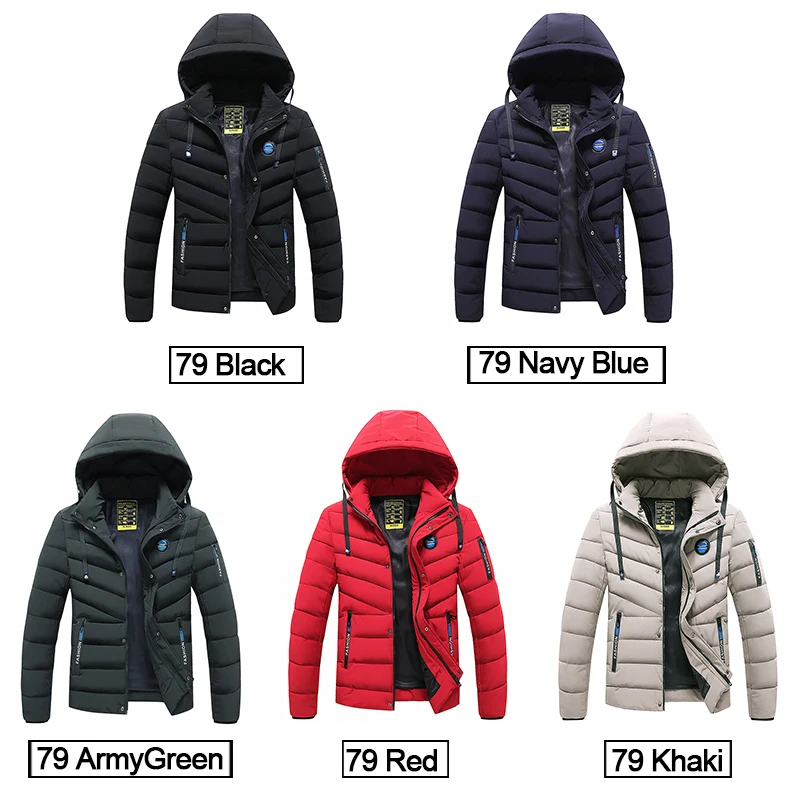 Men 2022 Winter New Warm Thick Windproof Parkas Fashion Patchwork Hooded Coat Men Autumn Outwear Classic Casual Parka Jacket Men