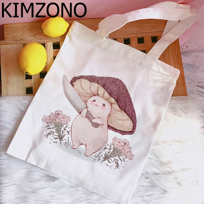 

Mushroom shopping bag bolso grocery shopper eco canvas shopper bag foldable bolsa compra sac tissu