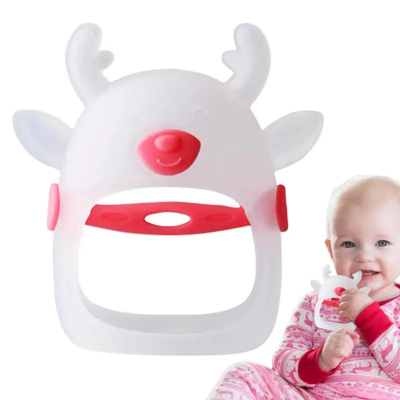 

Teether Soothing Pacifier Silicone Deer-Shaped Soothe Babies Gums Hand Pacifier For Breast Feeding Babies Infants Car Seat Toy
