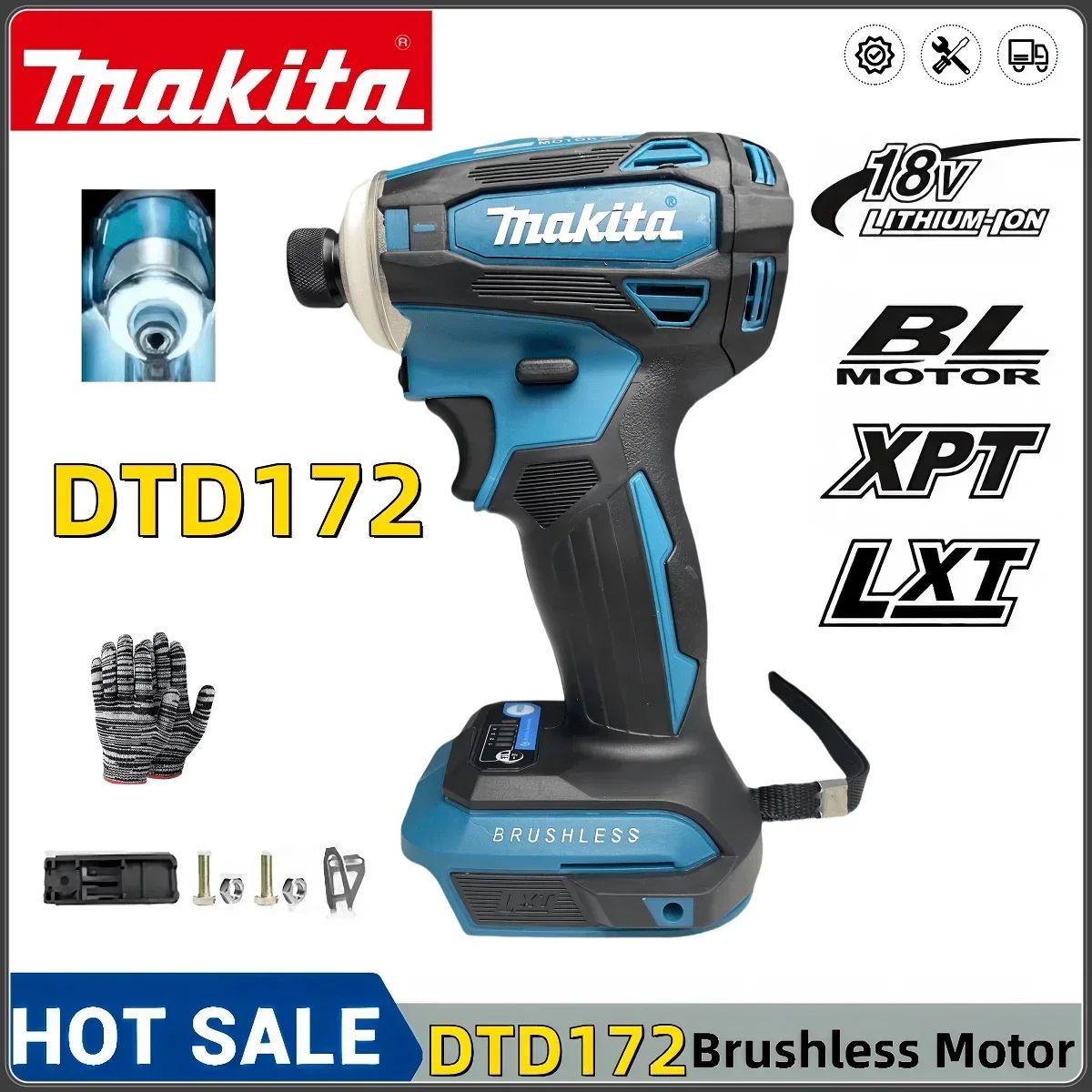 Ударная дрель Makita DTD172 180 Нм 18 В бесщеточный двигатель аккумуляторная