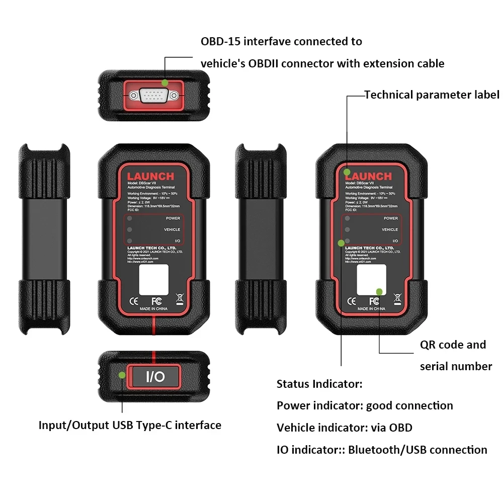 Запуск X431 DBScar VII 7 DBScar7 Поддержка CANFD CAN FD DOIP Протокол Bluetooth Разъем Диагностика