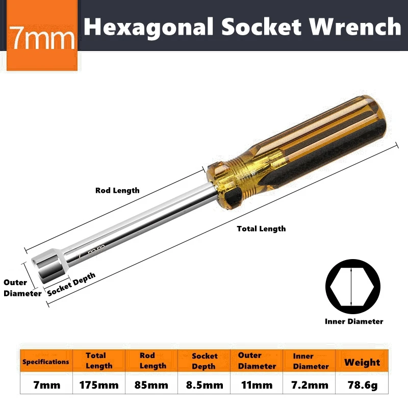 

Набор шестигранных ключей из высокоуглеродистой стали 5/5.5/6/7/8/9/10 мм