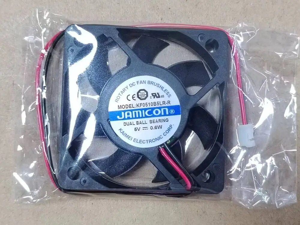

JAMICON KF0510B5LR-R 50MM 5V 0.6W 2-wire double ball cooling fan