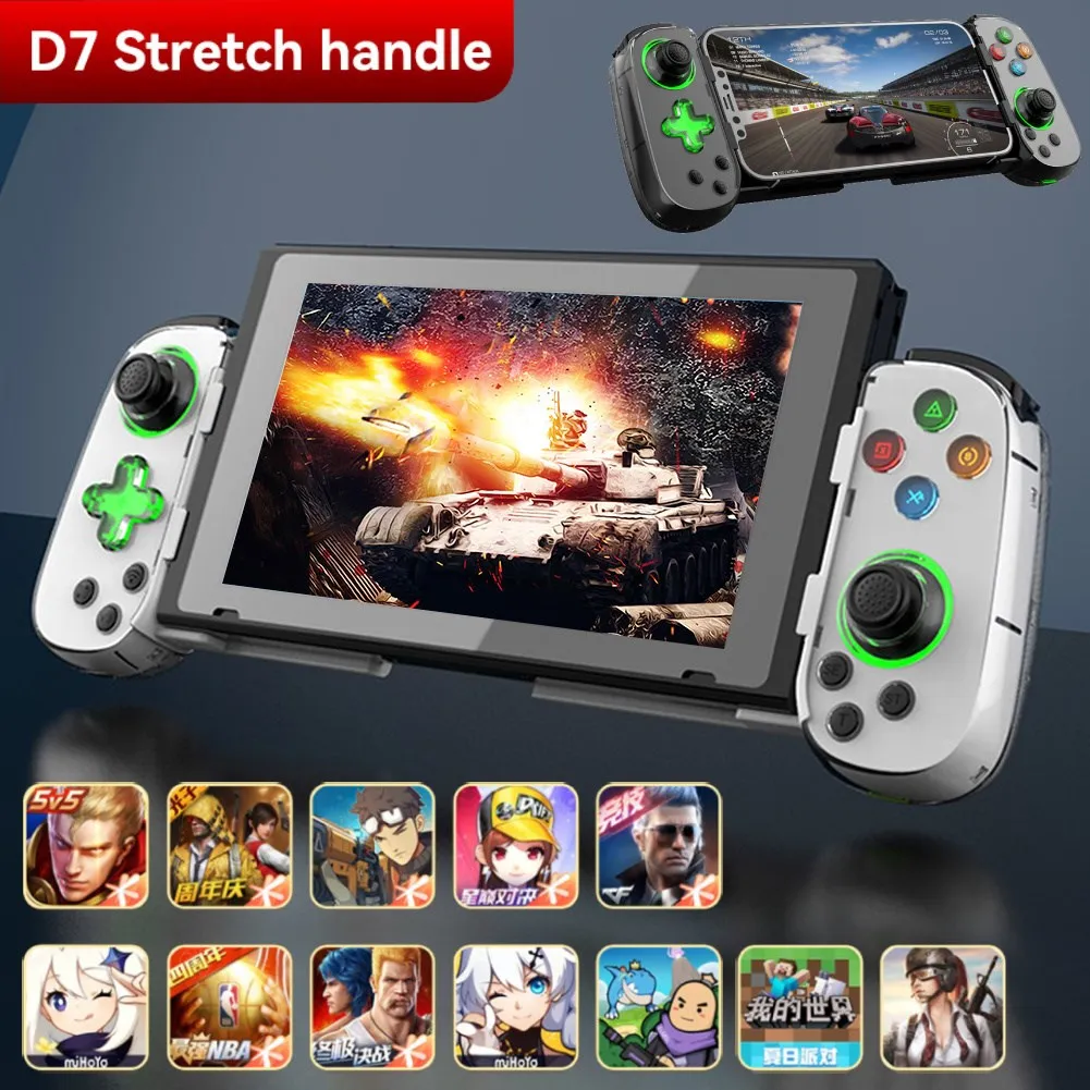 

New D7 Type-C Telescopic Mobile Phone Gamepad Bluetooth 5.0 Wireless Game Controller for Android iOS Switch PC Gamepad Joystick