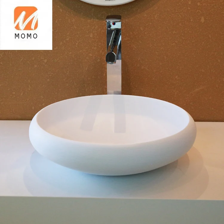 Stone Bowl Sink Above Over Counter Wash Basin Small Round Fashionable Lady Use Washbasin images - 6