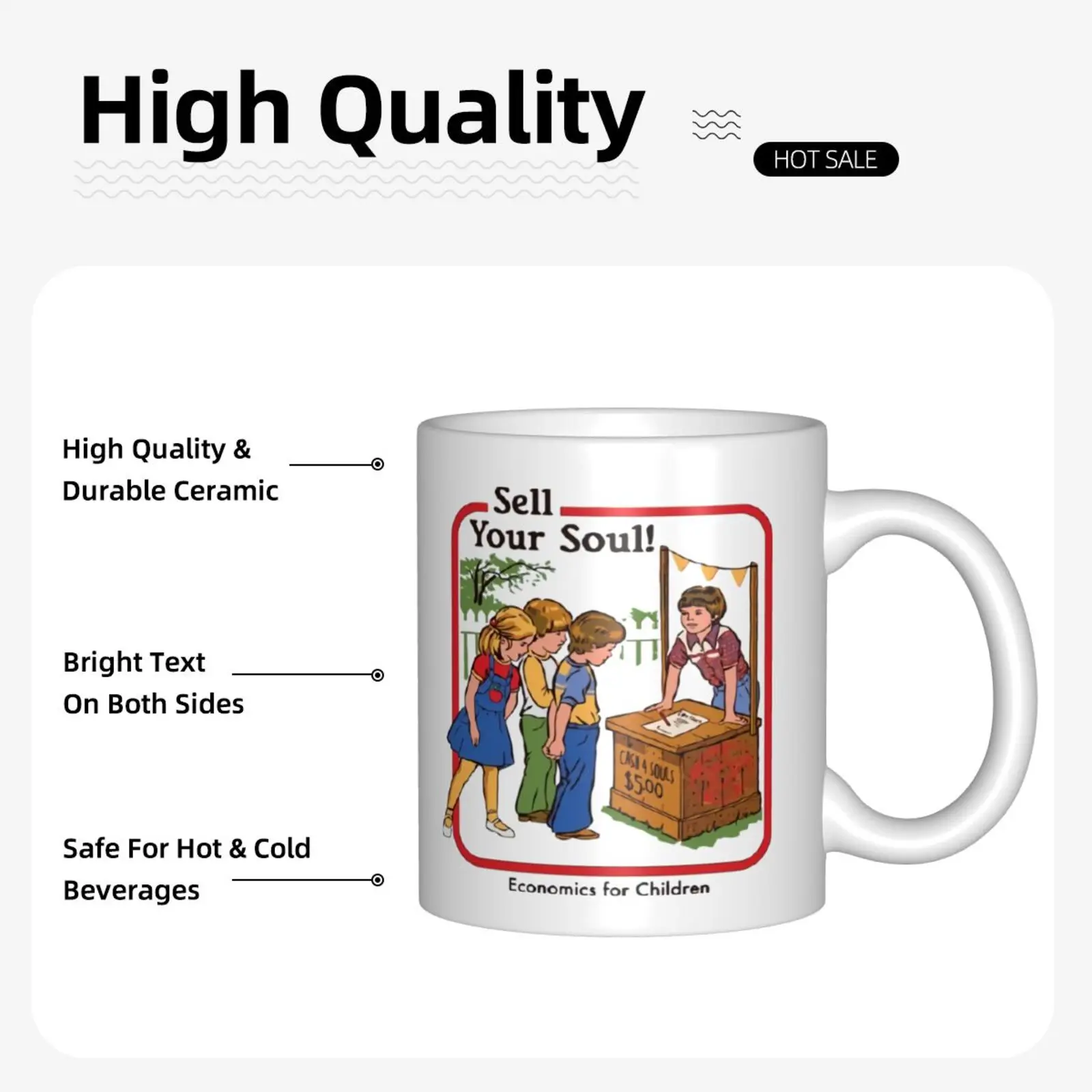 Sell Your Soul Raglan Gothic Coffee Cup Services Mugs Cups Tea Set Customizable Ceramic Mug Personalized |