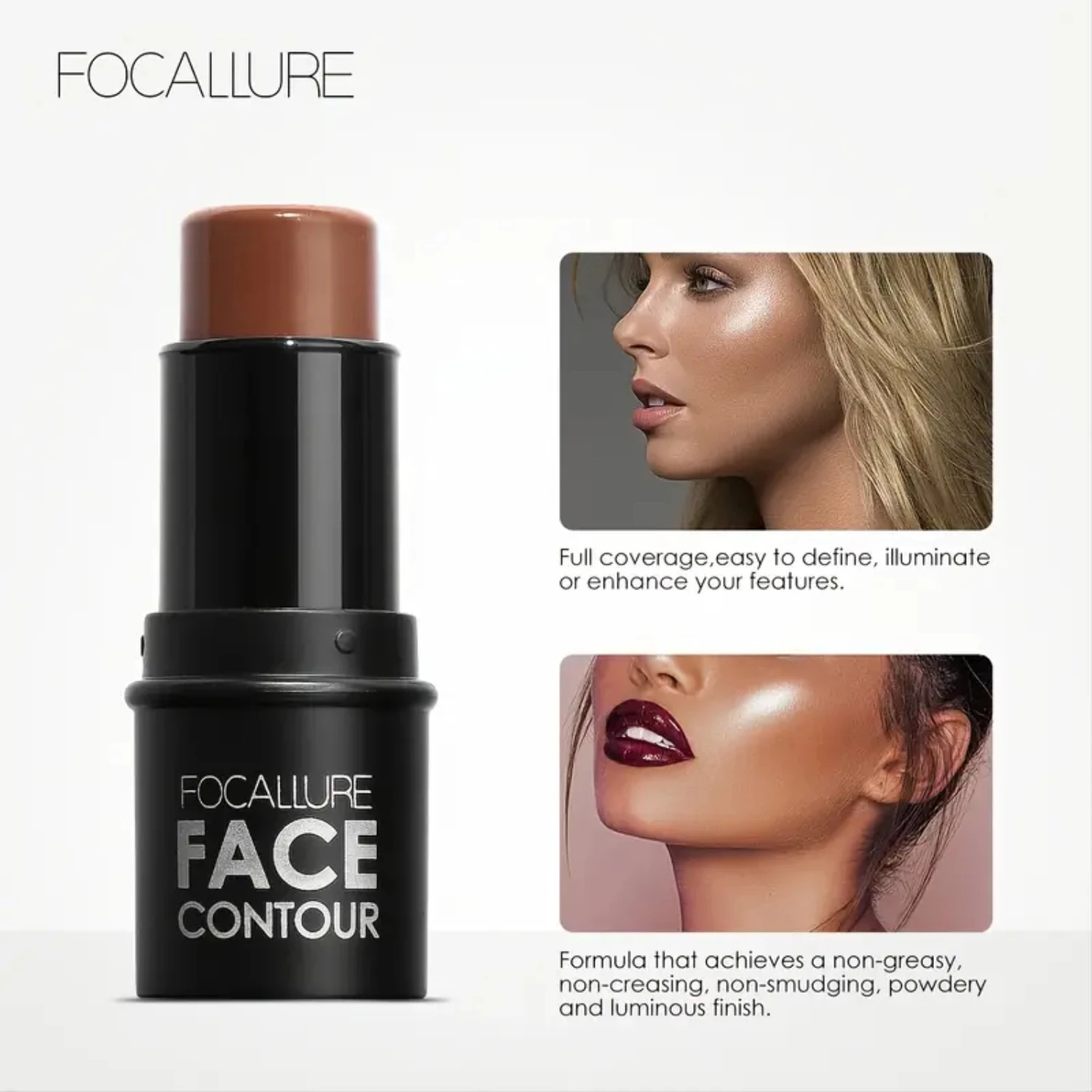 FOCALLURE Silk Butter Bronzer & Contour Stick — сияющая отделка яркие цвета стойкий макияж.