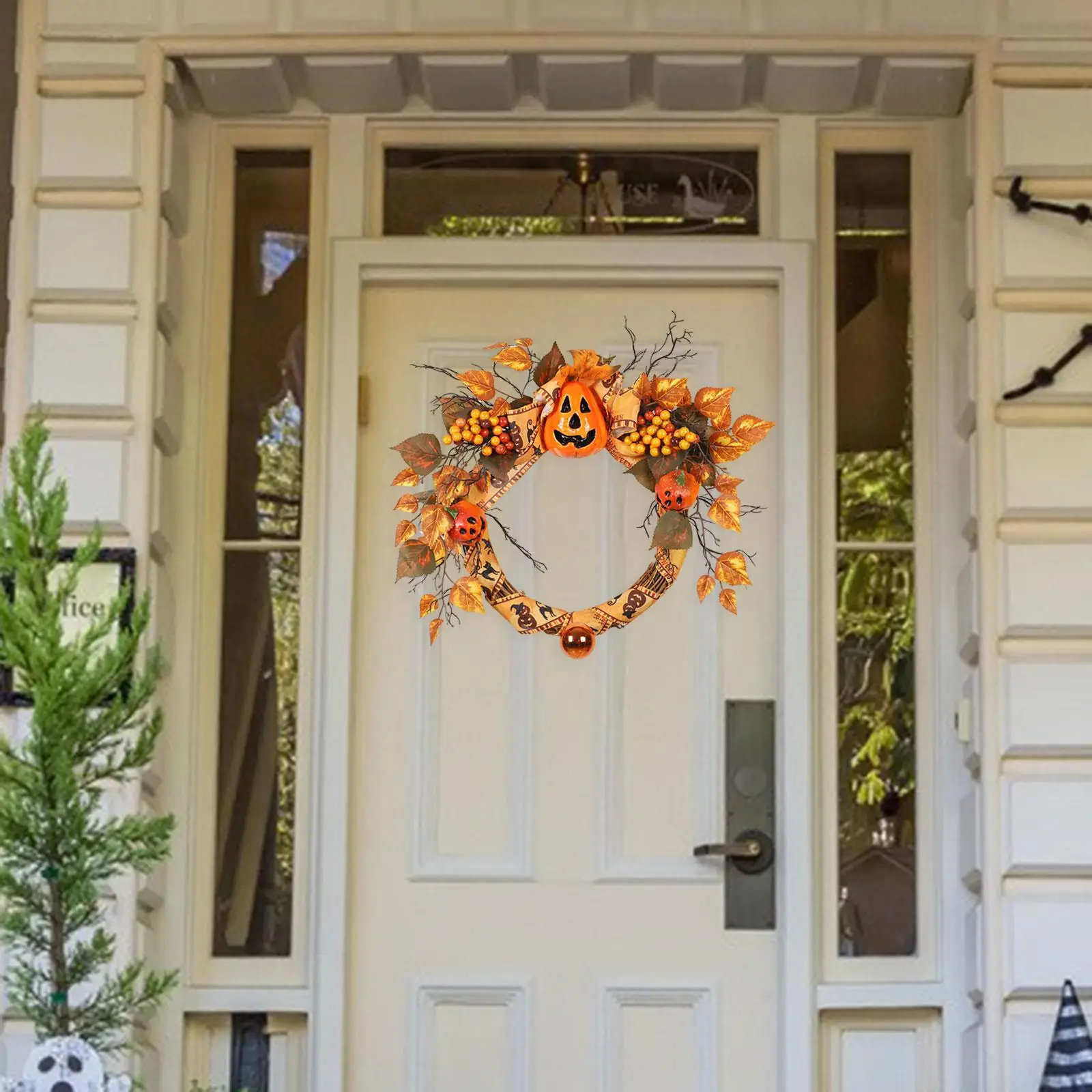 

Maple Leaf Wreath Halloween Wreath Wall Hanging 20in Decoration Large Flower