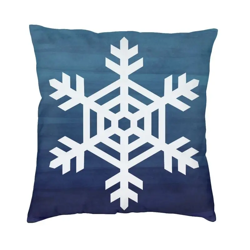 

Рождественская сине-белая наволочка в виде снежинок, украшение для гостиной, Снежная декоративная наволочка для дивана