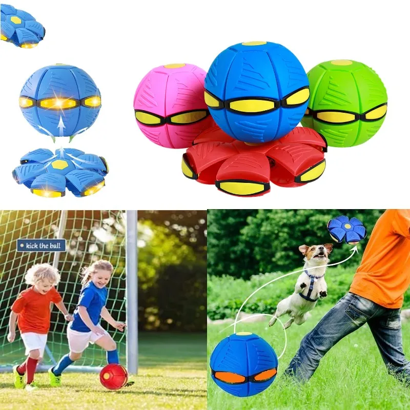 

Pet Dog Toys Flying Saucer Ball Magic Deformation UFO TOYS Outdoor Sports Dog Training Equipment Children's Sports Balls