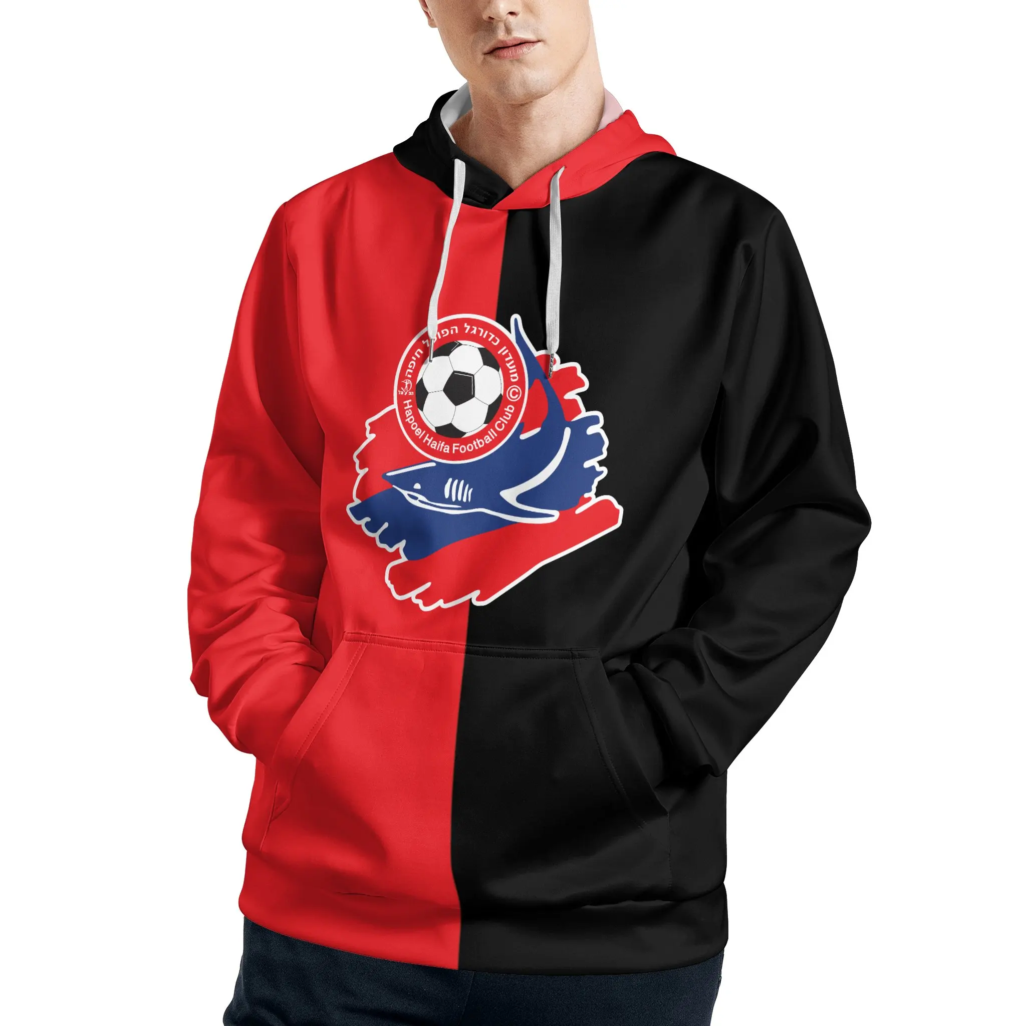 

Hapoel Haifa Men's Pullover Hoodie Casual Hooded Sweatshirt Best Hoodies Sportswear Tracksuit with Pocket
