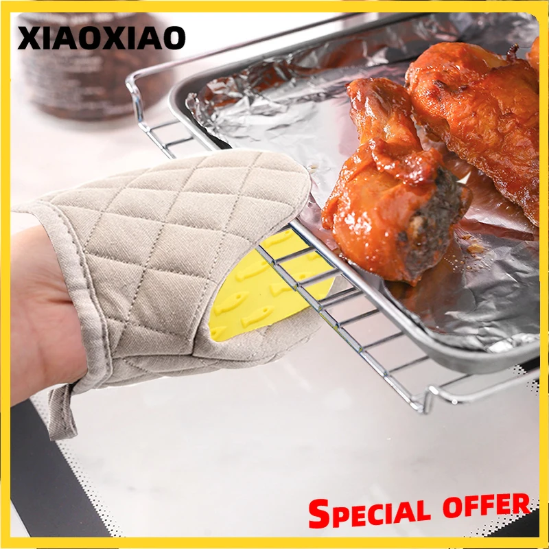 

1PC Silicone Anti-scalding Oven Glove Baking Microwave Insulation Hand Clip Silicone Mitts Slip-resistant Baking Gloves Cocina