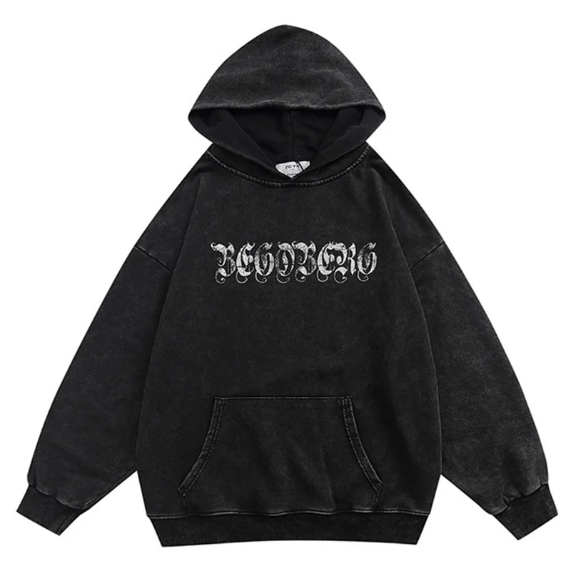 

Men Oversized Hoodie Vintage Graphic Letter Printed Distressed Washed Hooded Sweatshirts 2022 Men Hip Hop Gothic Cotton Hoodie