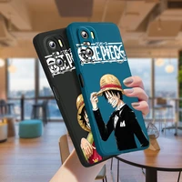 luffy one piece cartoon for xiaomi redmi note 11 10s 10 9s 9t 9 8t 8 pro plus 7 6 5 4g 5g liquid silicone rope phone case