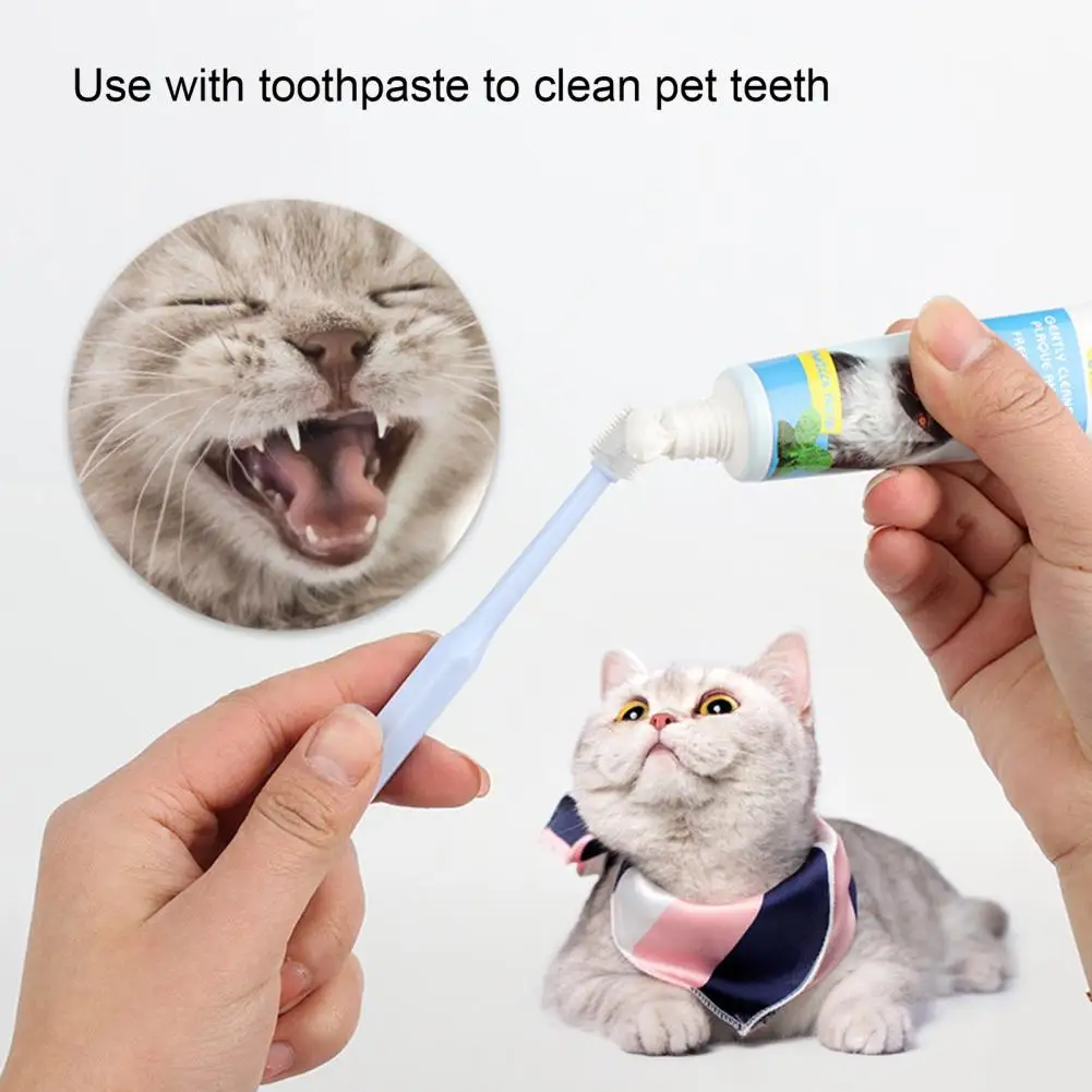 

Cat Dog Chihuahuas Pet Toothbrush Soft Portable TPE 360 Degree Oral Cleaning Pet Dog Toothbrush For Kitty