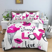 3d love heart duvet cover paris tower bedding set bed linen home textile bedclothes soft bed set queenking size for kids