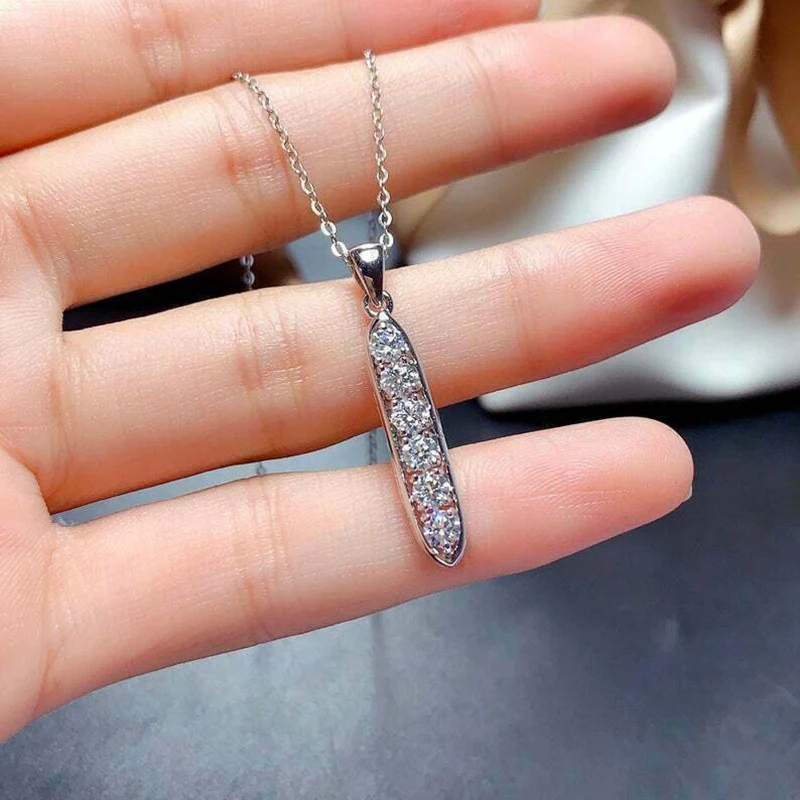 

Huitan Geometric Long Pendant Necklace Inlaid Cubic Zirconia Simple Stylish Women Necklace for Wedding Versatile Fashion Jewelry