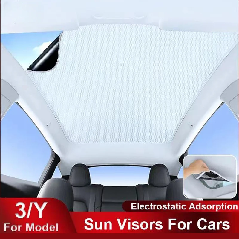 

Солнцезащитные шторы Tesla Model 3/Y Sunroof-Теплоизоляционный навес с электростатической адсорбцией и функцией защиты от солнца
