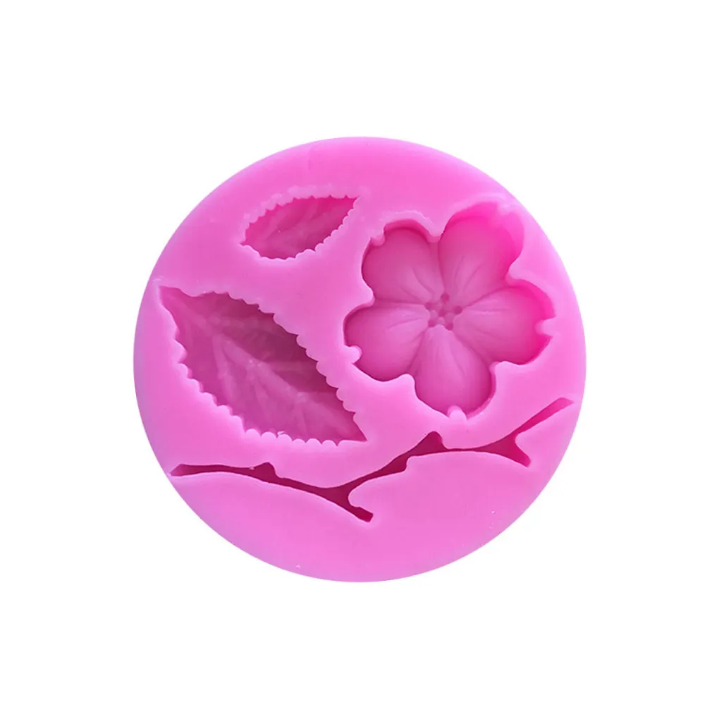 

Peach Flower Shape Silicone Leaf Sugarcraft Mould Blossom Pastry Cake Decorating Chocolate Kitchen Self-Assembly Baking