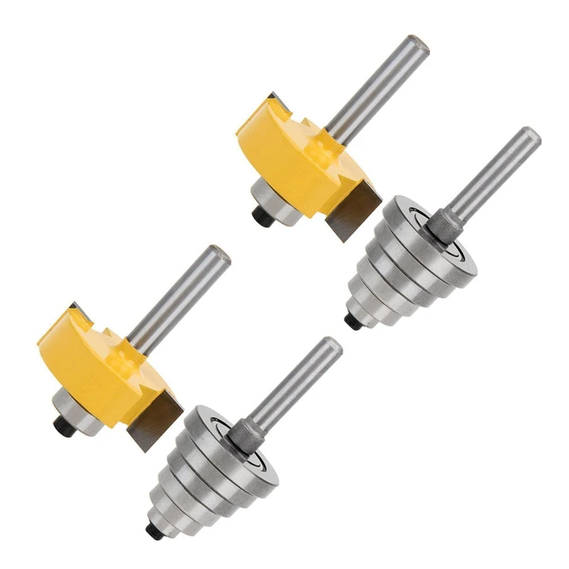 

2Pcs 1/4 Inch Shank Rabbeting Router Bit With 12 Bearings Set