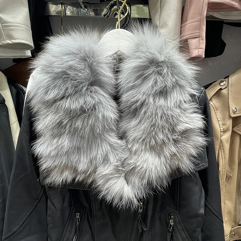 KoHuiJoo  2022 Autumn Winter Korean Fashon Leather Coat Women with Fur Collar Cotton Padded Jacket Multicolour Zippers Coats