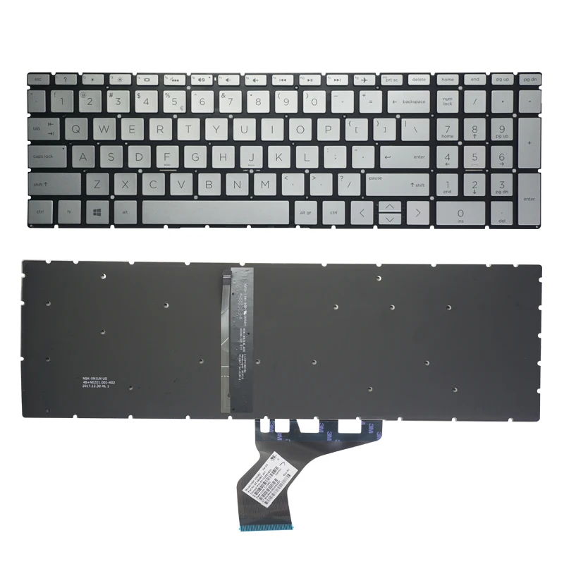 Новая клавиатура US для HP 15-DA 15-CX 15-CS 15-DK 15-DF 15-CR 15t-da0000 с подсветкой зеленый белый