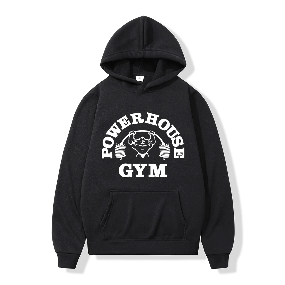 

Powerhouse Gym Graphic Logo Hoodies Men's Geek Fitness Pullovers Clothes Autumn Winter Fashion Oversized Long Sleeve Sweatshirts