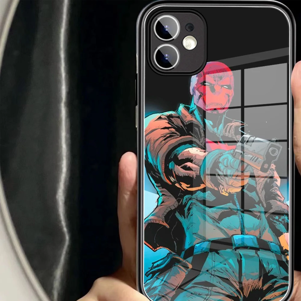 

For Iphone14 Red Cartoon Tempered Glass Phone Case FOR IPhone13 11 12 Pro 7 8 Plus 6s X 14 Pro MAX SE XR XS MAX Red Hood Covers