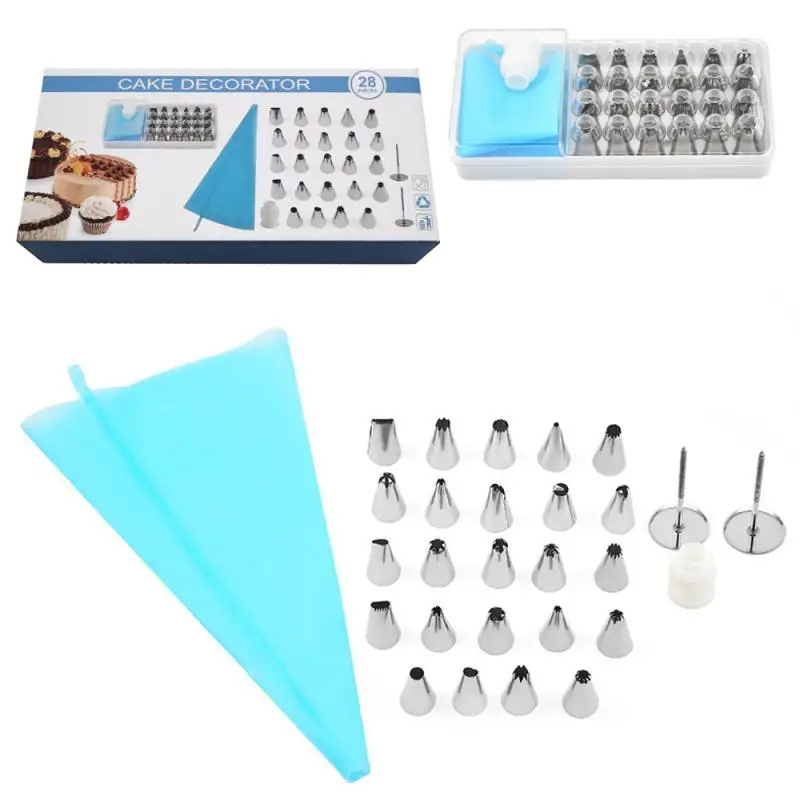 

24 Head Boxed Stainless Steel Decorating Spout Cake Decoration Tool Set DIY Baking Tools 1set