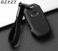 suede leather car key case wallet pocket bag for kia kx3 optima forte cerateo k3s sportage ceed smart key protective 2018 2019