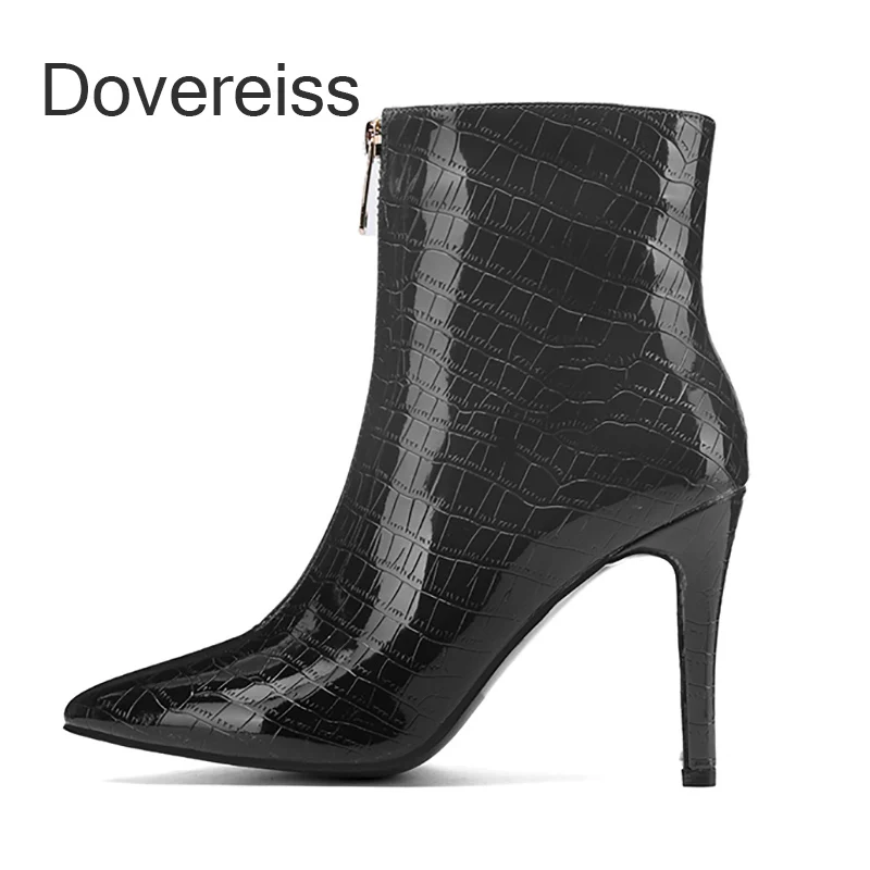 

Dovereiss Sexy Ankle Boots Fashion Stilettos Heels Women's Shoes Winter Pointed Toe New Zipper Big Size 40 41 42 43 44 45