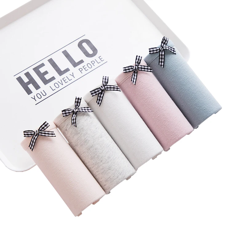 

5 шт./партия, женские хлопковые бесшовные трусы со средней талией