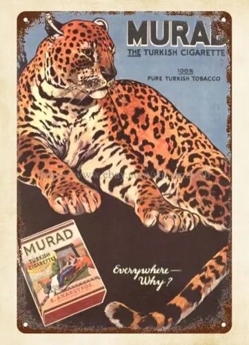 Настенная Декорация 1914 Турецкая сигарета Murad большой дикий кот металлический