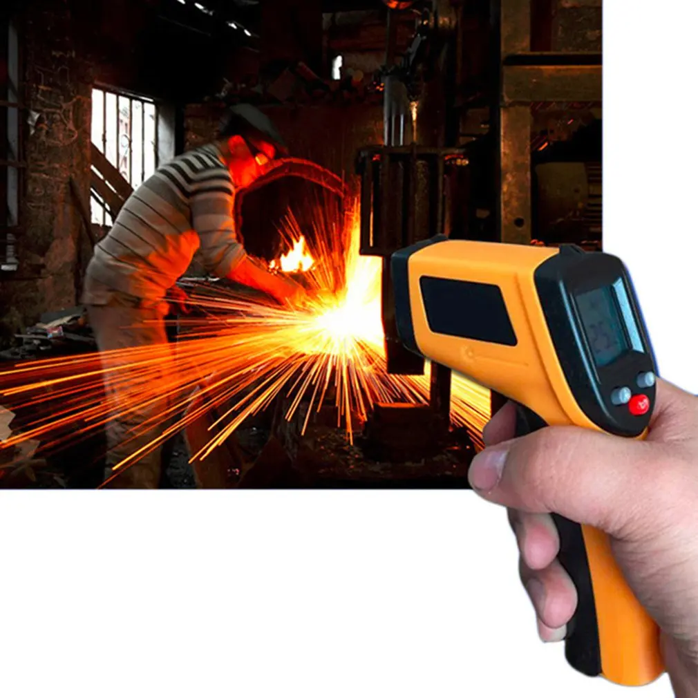 

-50~380°C IR Laser Temperature Thermo Meter Gun Temp Non Contact LCD Laser C/F Digital Infrared Thermometer Industrial Pyrometer