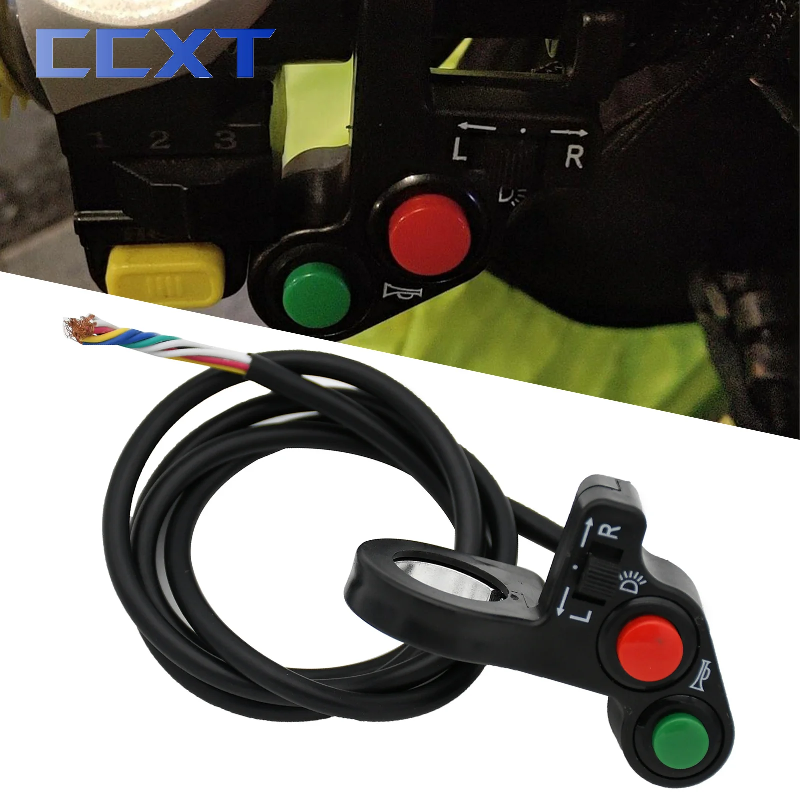 

Motorcycle 22mm Handlebar Switch Bike Scooter Horn Turn Signals ON/OFF Button Light Switch For ATV Honda Kawasaki Yamaha Suzuki